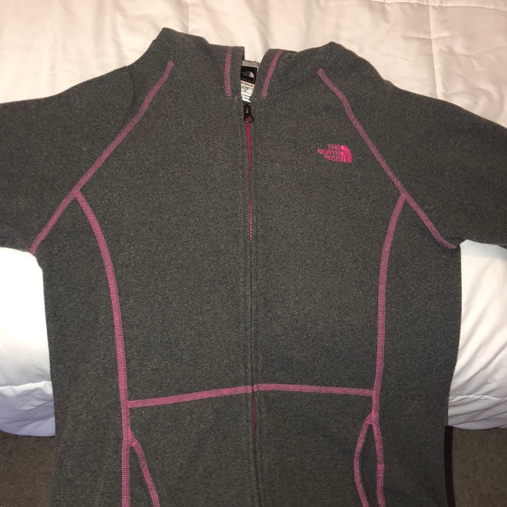 Girl's North Face- Gray & Pink *FITS WOMENS M*